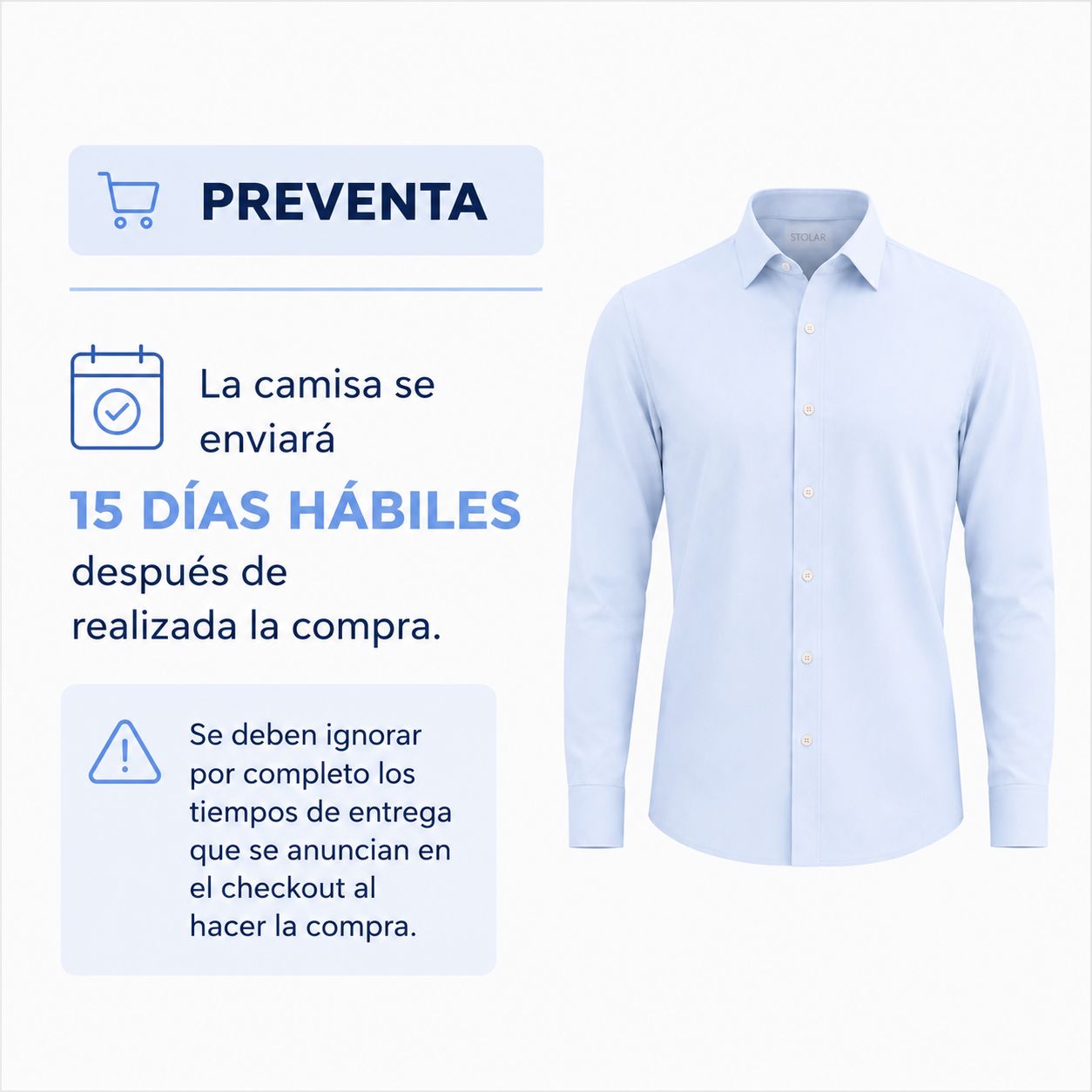 Camisa Stolar Celeste - Preventa
